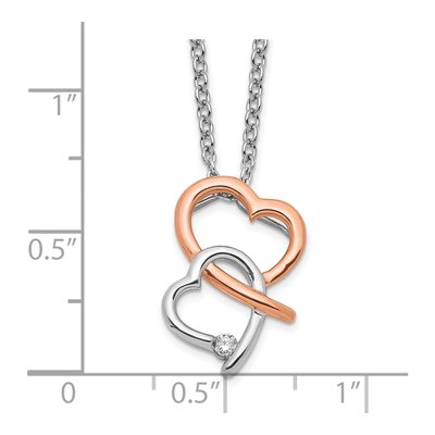 Sterling Silver Diamond Hearts Necklace – view 5