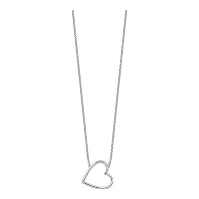 Sterling Silver Diamond Sideways Heart Necklace – view 2