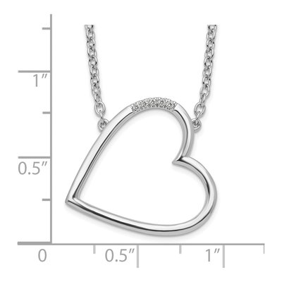 Sterling Silver Diamond Sideways Heart Necklace – view 4