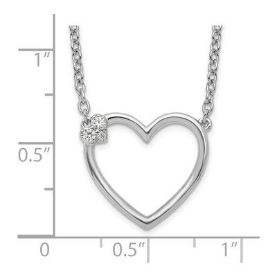 Sterling Silver Diamond Open Heart Necklace – view 4