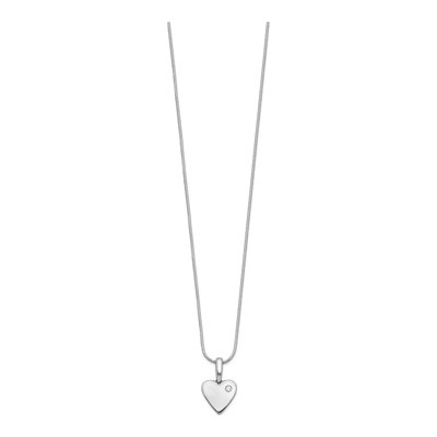 Sterling Silver Diamond Heart Necklace – view 2