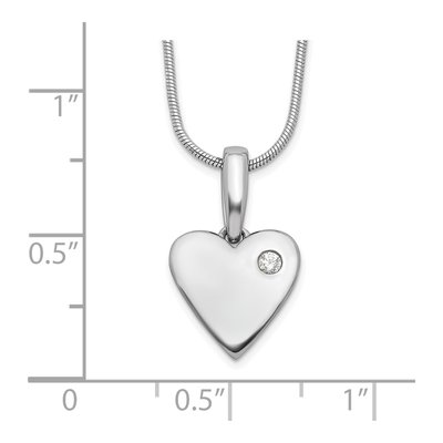 Sterling Silver Diamond Heart Necklace – view 4