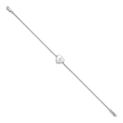 Sterling Silver Diamond Heart Bracelet – view 2