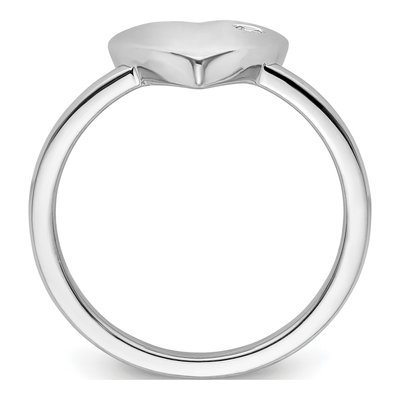 Sterling Silver Diamond Heart Ring – view 3