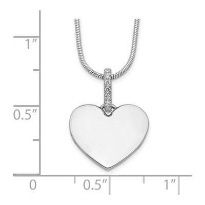 Sterling Silver Diamond Heart Necklace – view 5