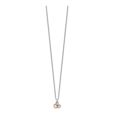 Sterling Silver 1/20 ct tw Diamond Heart Necklace – view 3