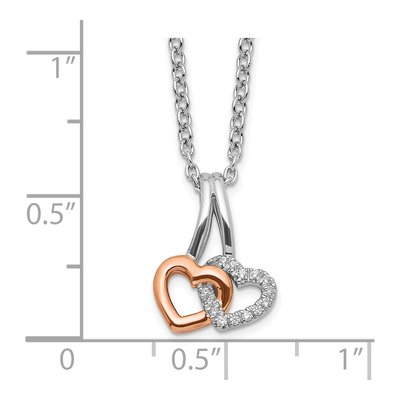 Sterling Silver 1/20 ct tw Diamond Heart Necklace – view 5