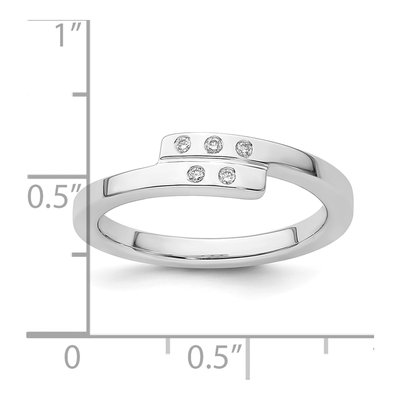 Sterling Silver 1/20 ct tw Diamond Ring – view 8