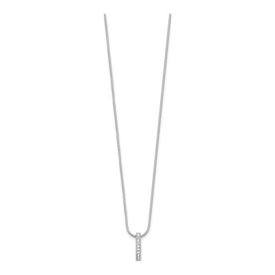 Sterling Silver 1/10 ct tw Diamond Bar Necklace – view 4