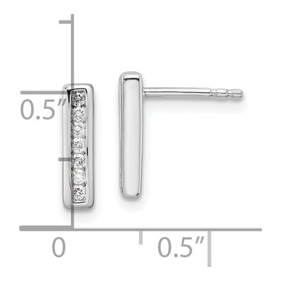 Sterling Silver 1/7 ct tw Diamond Vertical Dangle Earrings – view 5