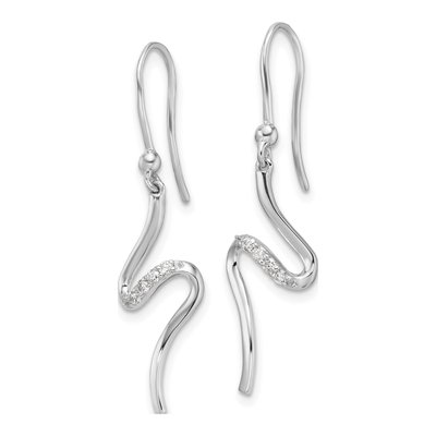 Sterling Silver 1/10 ct tw Diamond Dangle Earrings – view 3