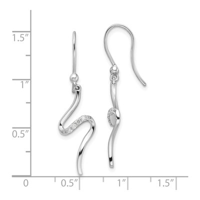 Sterling Silver 1/10 ct tw Diamond Dangle Earrings – view 5