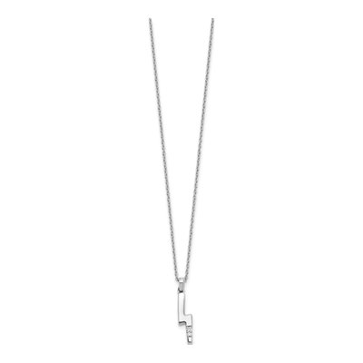Sterling Silver Diamond Lightning Bolt Necklace – view 3