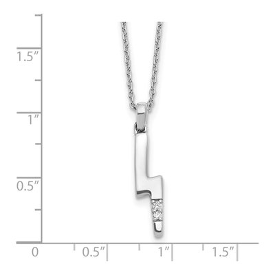 Sterling Silver Diamond Lightning Bolt Necklace – view 5