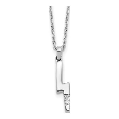 Sterling Silver Diamond Lightning Bolt Necklace