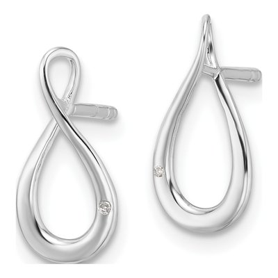 Sterling Silver Diamond Dangle Earrings – view 3