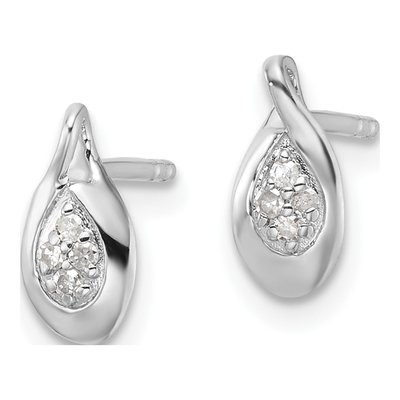 Sterling Silver Diamond Dangle Earrings – view 3