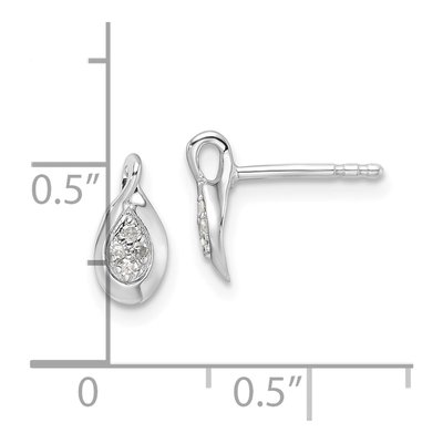 Sterling Silver Diamond Dangle Earrings – view 5