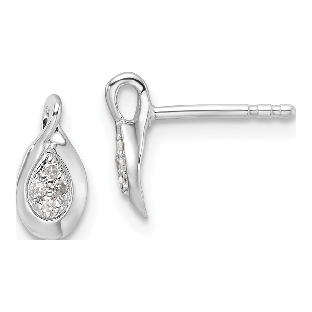 Sterling Silver Diamond Dangle Earrings