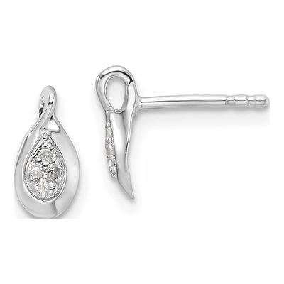Sterling Silver Diamond Dangle Earrings