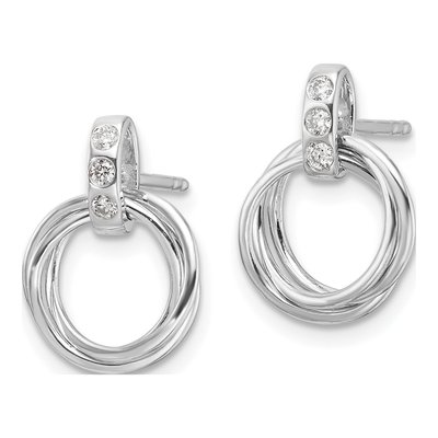 Sterling Silver 0.09 ct tw Diamond Dangle Earrings – view 3