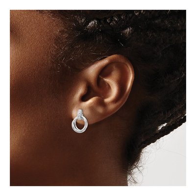Sterling Silver 0.09 ct tw Diamond Dangle Earrings – view 4
