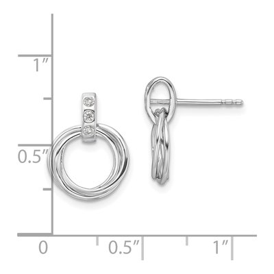 Sterling Silver 0.09 ct tw Diamond Dangle Earrings – view 5