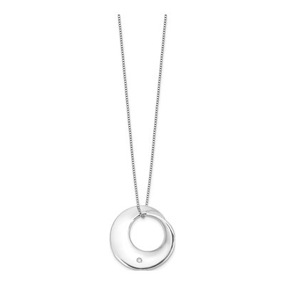 Sterling Silver Diamond Circle Necklace – view 3