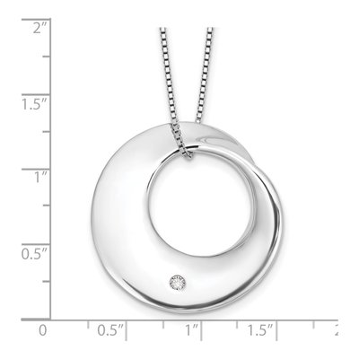 Sterling Silver Diamond Circle Necklace – view 5