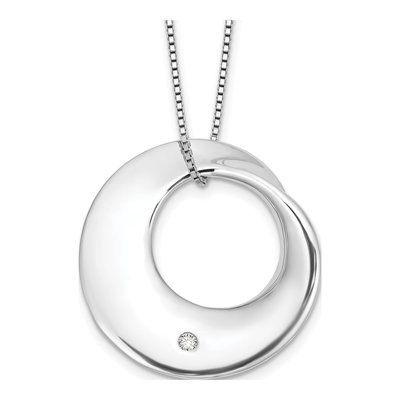 Sterling Silver Diamond Circle Necklace