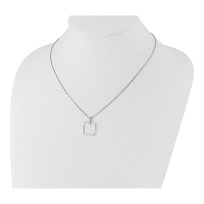 Sterling Silver 1/10 ct tw Diamond Open Square Necklace – view 3