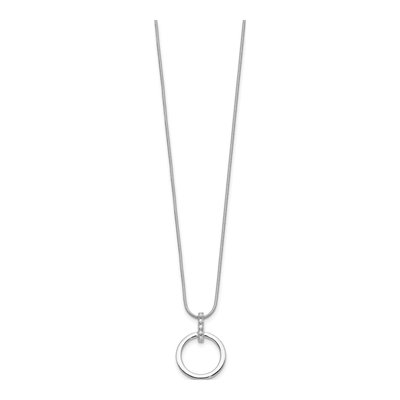 Sterling Silver 1/20 ct tw Diamond Open Circle Necklace – view 3