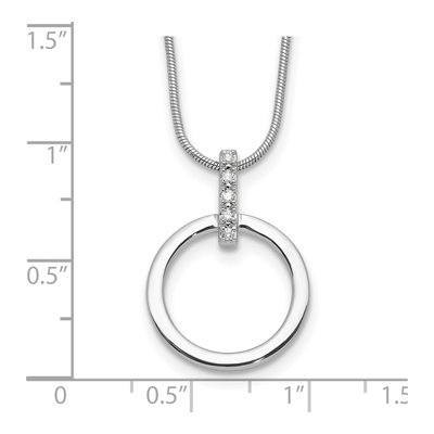 Sterling Silver 1/20 ct tw Diamond Open Circle Necklace – view 5