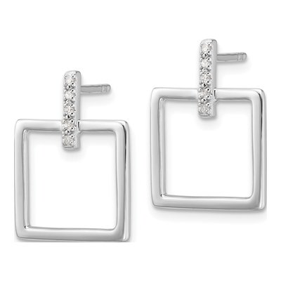 Sterling Silver 1/20 ct tw Diamond Dangle Earrings – view 3