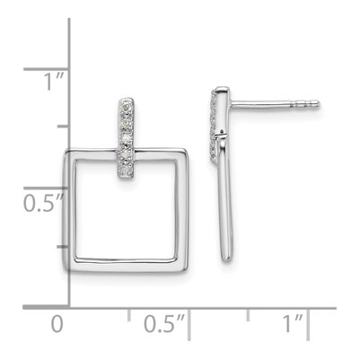 Sterling Silver 1/20 ct tw Diamond Dangle Earrings – view 5