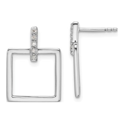 Sterling Silver 1/20 ct tw Diamond Dangle Earrings