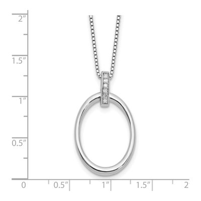 Sterling Silver Diamond Oval Necklace – view 5