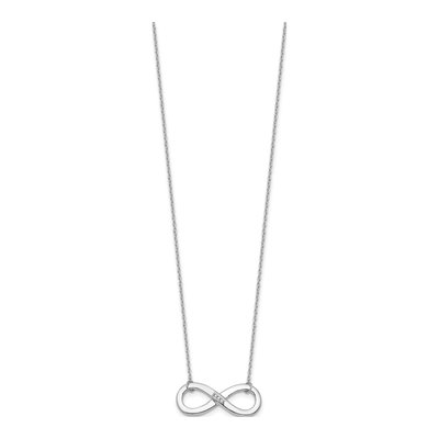 Sterling Silver Diamond Infinity Necklace – view 3