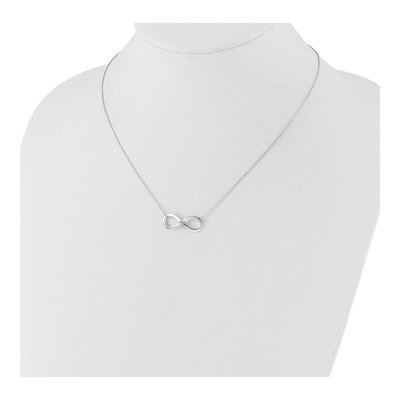 Sterling Silver Diamond Infinity Necklace – view 4