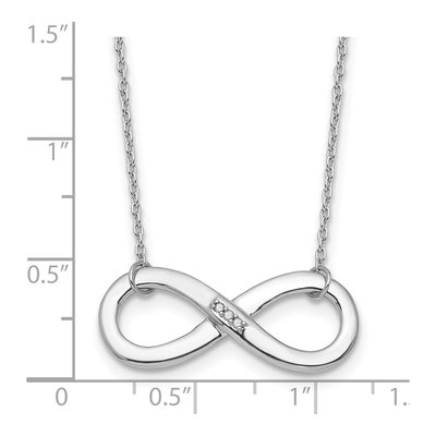 Sterling Silver Diamond Infinity Necklace – view 5