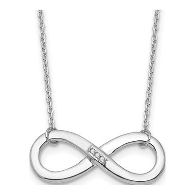 Sterling Silver Diamond Infinity Necklace