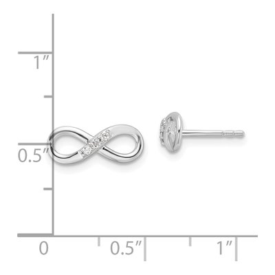 Sterling Silver 1/15 ct tw Round Diamond Infinity Stud Earrings – view 5