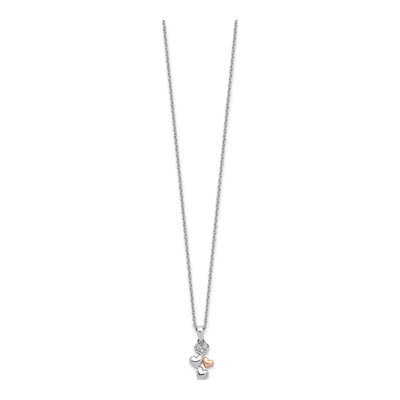 Sterling Silver Diamond Heart Necklace – view 2