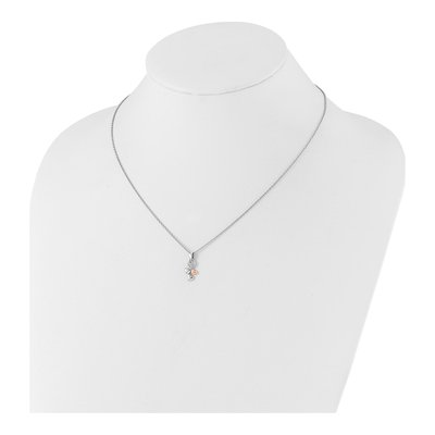 Sterling Silver Diamond Heart Necklace – view 3
