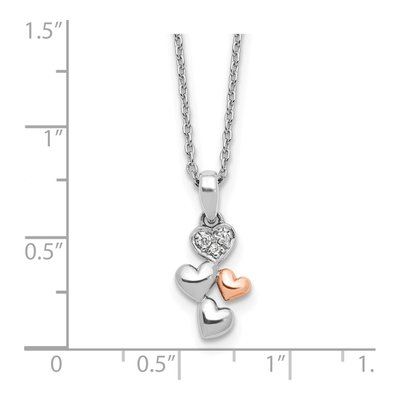 Sterling Silver Diamond Heart Necklace – view 4
