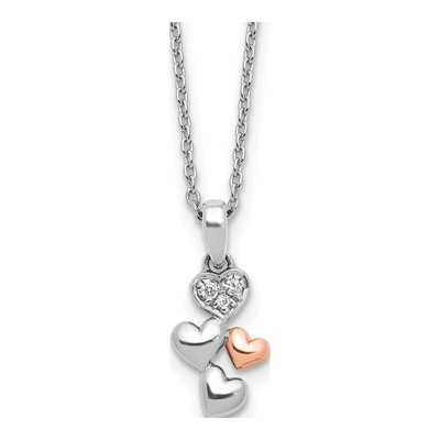 Sterling Silver Diamond Heart Necklace