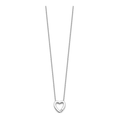 Sterling Silver 1/15 ct tw Diamond Open Heart Necklace – view 3