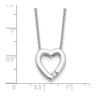 Sterling Silver 1/15 ct tw Diamond Open Heart Necklace – view 5