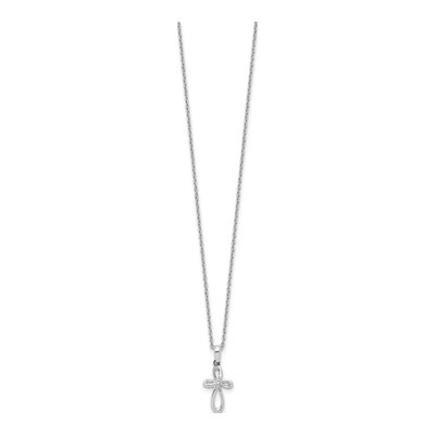 Sterling Silver Diamond Cross Necklace – view 3