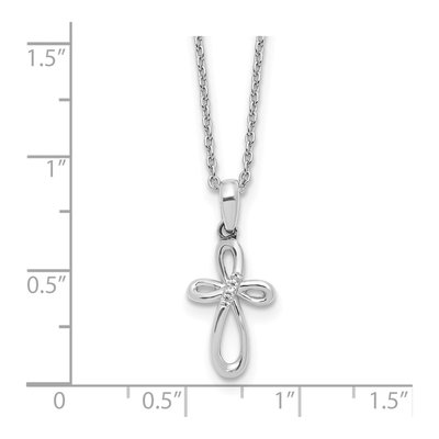 Sterling Silver Diamond Cross Necklace – view 5